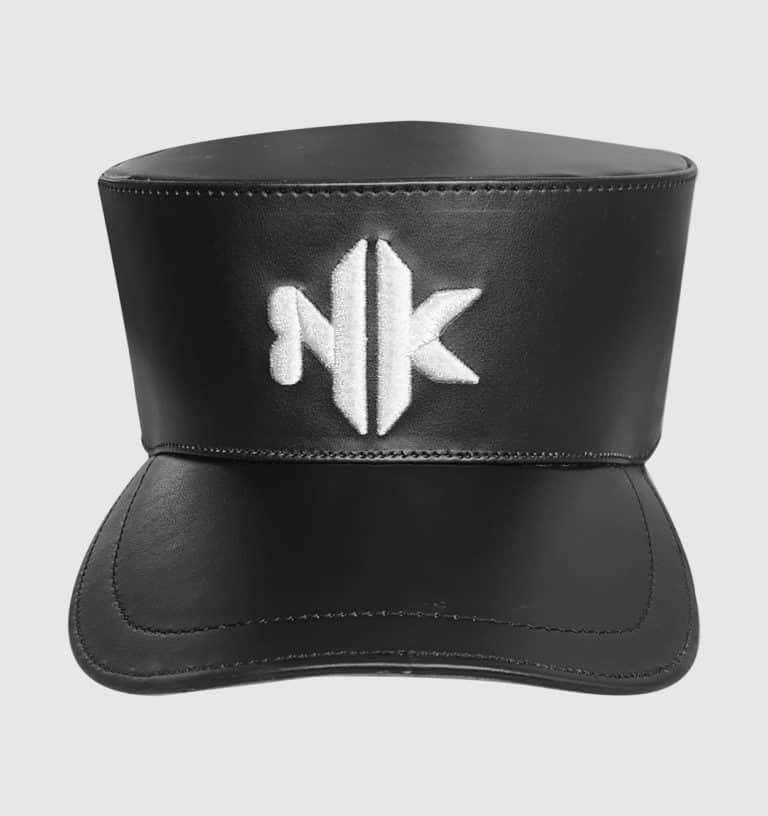 NK Vegan Leather Black, white logo