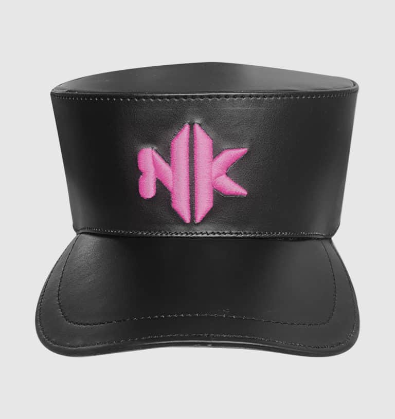 NK Vegan Leather Black, Pink Logo